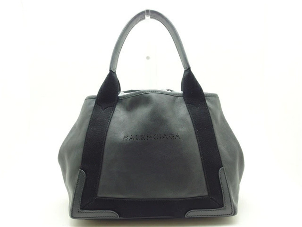 Balenciaga handbag Navy Blue Cabas black calfskin